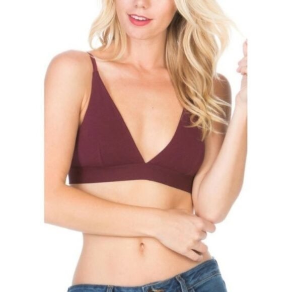Burgundy Jersey Bralette - Picture 2 of 7
